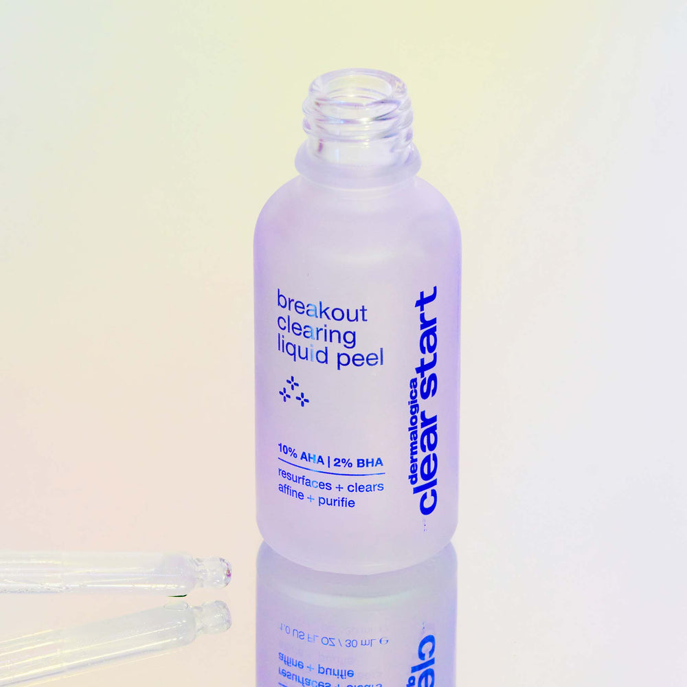 Bottle of Dermalogica Clear Start Breakout Clearing Liquid Peel on a light background
